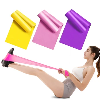 Banda elástica de resistencia para Yoga, Pilates, banda de entrenamiento físico, goma elástica para Fitness de 150cm, goma Natural para gimnasio