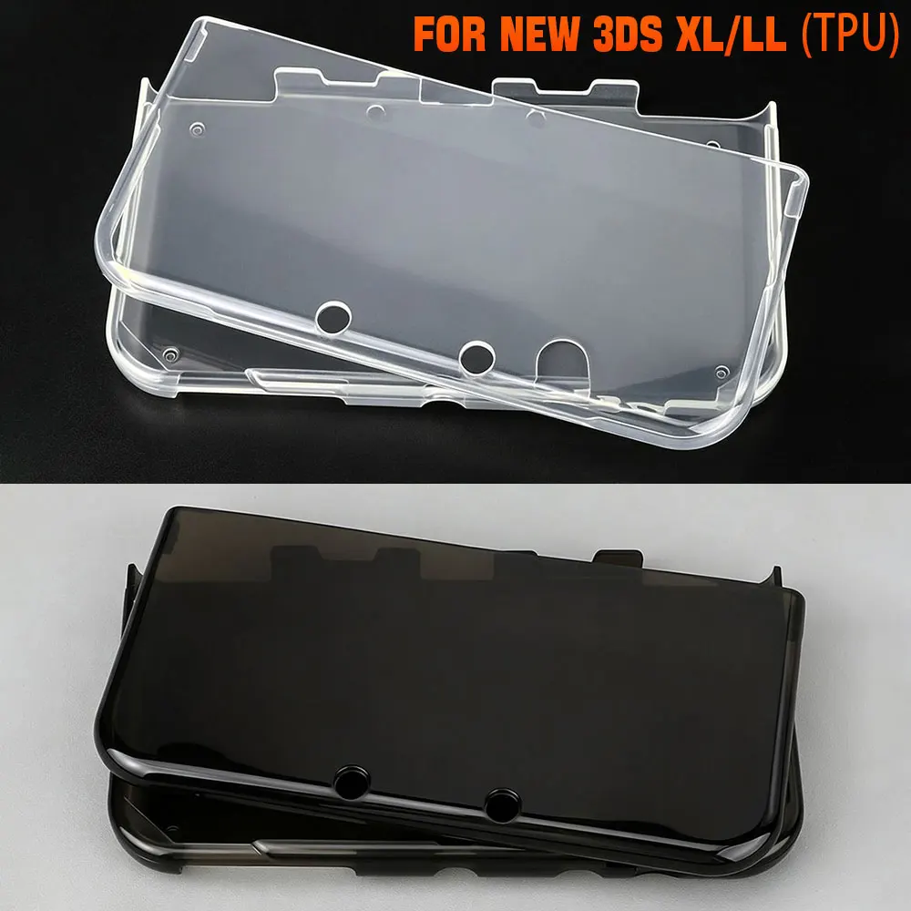 Transparente schwarze/klare TPU-Silikonhülle für NEW 3DS XL LL/NEW 3DS XL, weiche, transparente Schutzhülle, Zubehör für Spielekonsolen. – Detail 1