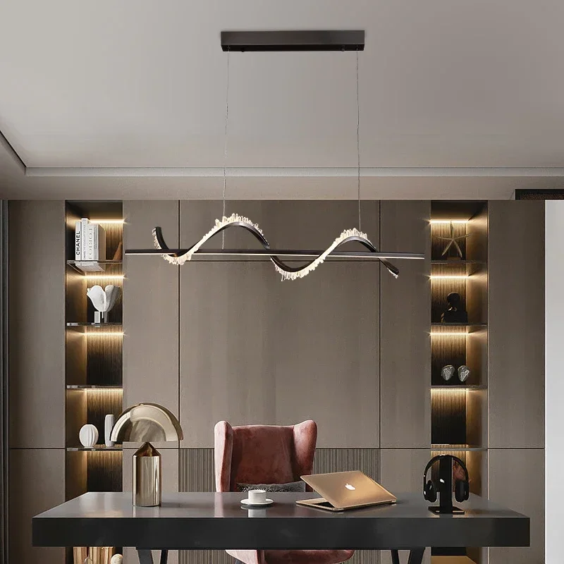 Candelabro de cristal Natural de estilo lujoso, luz Simple postmoderna, salón, sala de estar, restaurante, dormitorio, lámparas creativas de diseño