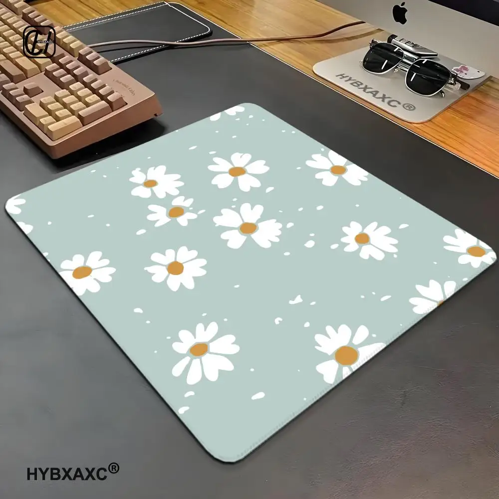 40X45 Square Computer Accessories Office Game Table Mat Daisy Flower Rubber Anti-slip Pad VIKAMA Morandi Pink Flower Desk Pad