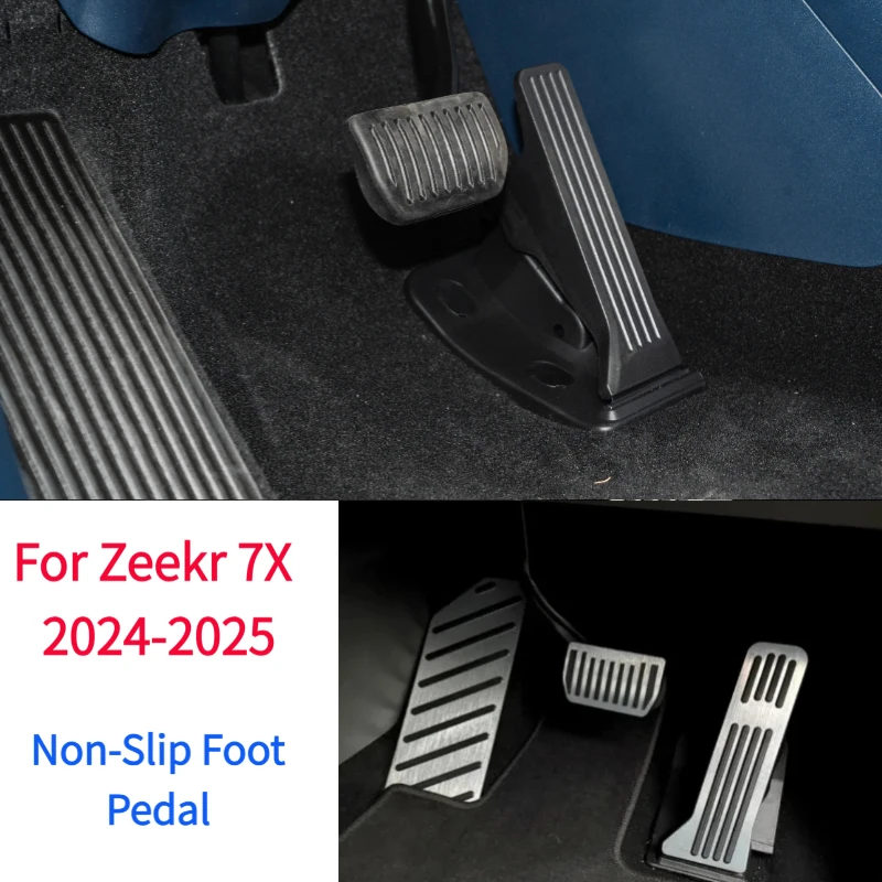 For Zeekr 7X 2024-2025 2026 Aluminum Car Accelerator Full Brake Clutch Pedal Footrest Pedal Plate Cover