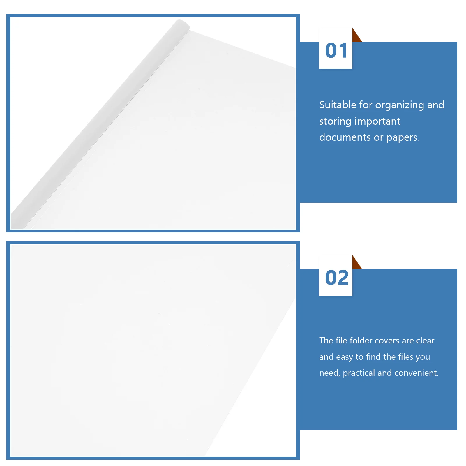 

10pcs Transparent A4 File Folder Covers Clear Report Folders With Slide Bar Clamps For Documents Storage Project Management