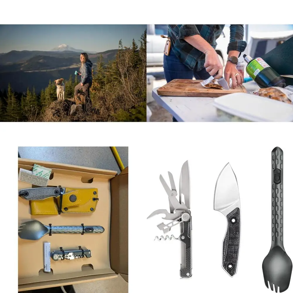 Gerber Gear Hike Kit - Colección de acampada con multihorquilla para devoir, cuchillo de hoja fija Stowe y multiherramienta de corcho para brazo - Premium Camp