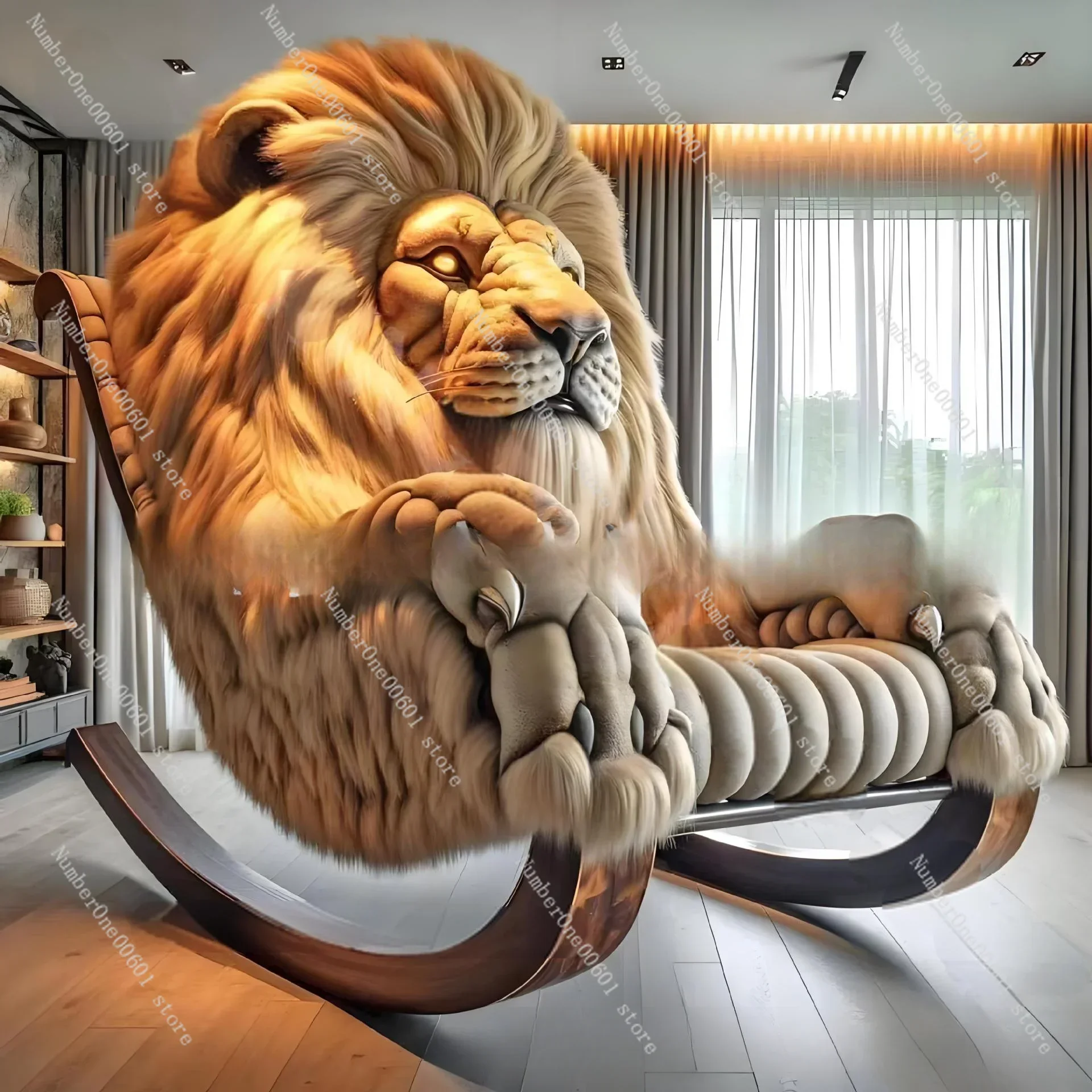 Lion sofa chair living room furniture two-dimensional sofa