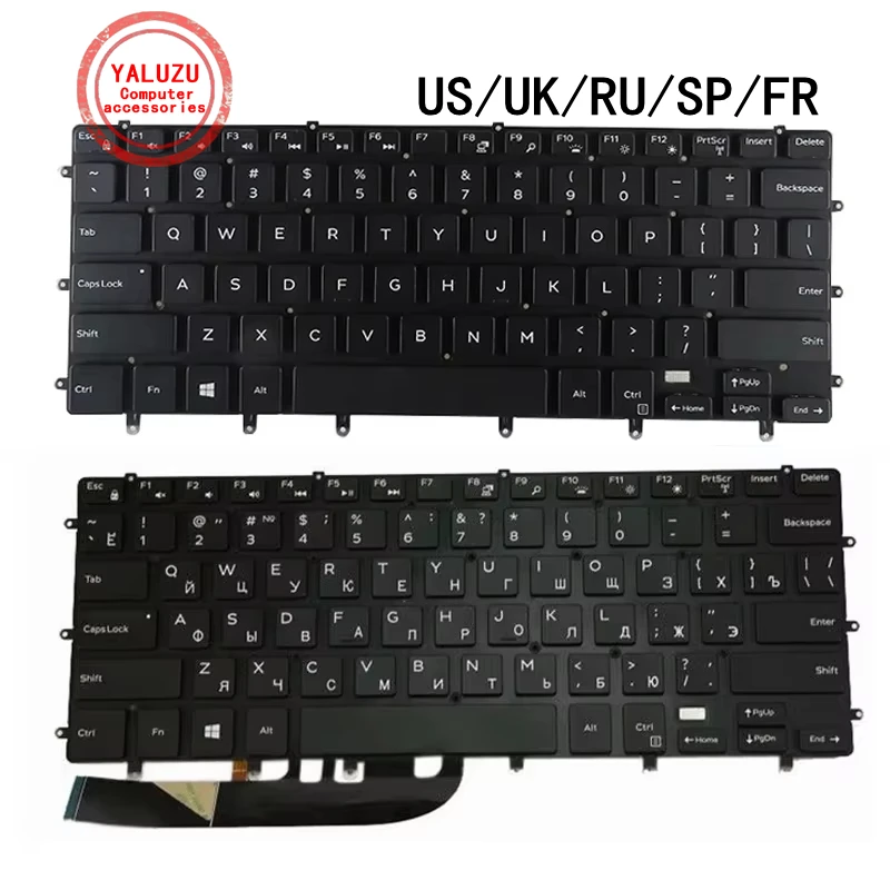 Klawiatura do laptopa US/UK/RU/SP/FR dla Dell XPS 15 9550 9560 9570 7558 7568 7590 5510 P56F Precision 5510 M5510 5520 M5520 5530 5540