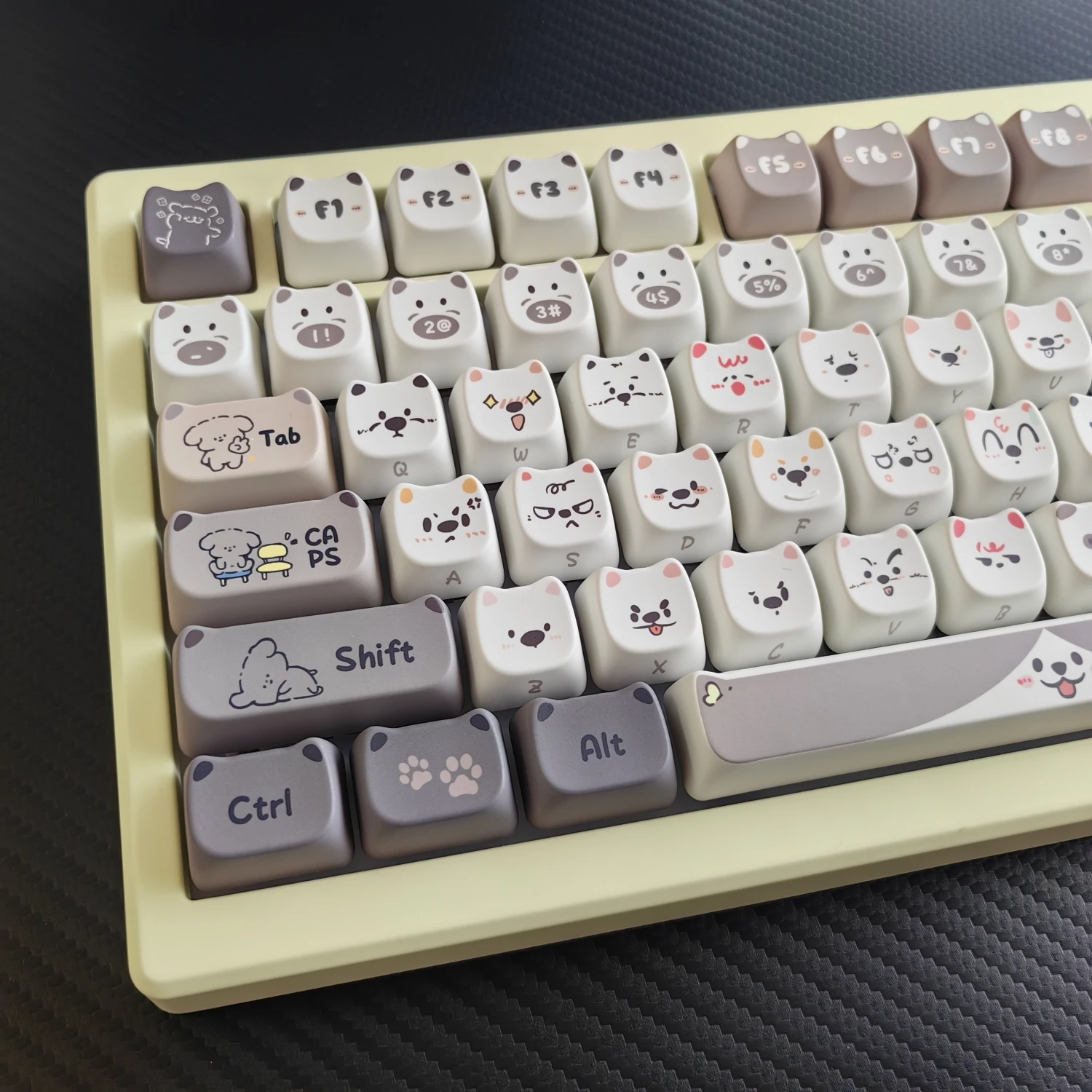 Imagem -02 - Puppy Head Keycap para Teclado Mecânico Perfil Mao Pbt Sublimação Corgi Bichon Husky Shiba Inu Faça Você Mesmo Bonito