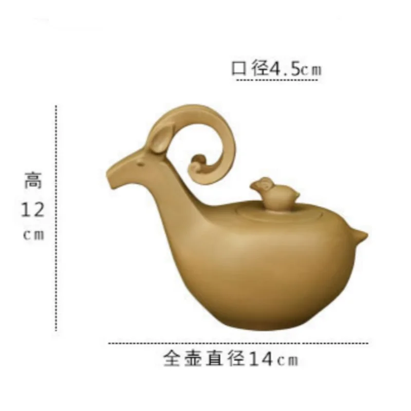 Chinese Old Yixing Purple Clay Teapot, Handmade Zodiac sheep Zisha Pot, Collectible Purple Sand Tea Pot exquisite handicraft