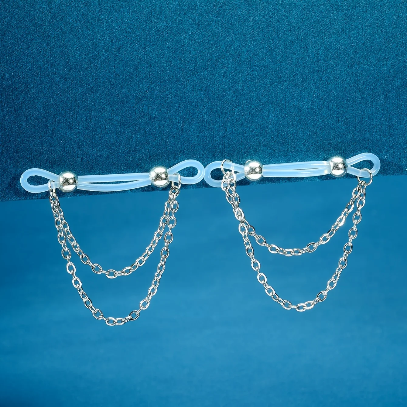 زوج واحد من حلقات الحلمات المزيفة القابلة للتعديل - حلقات حلمة أكريليك غير مثقوبة مع لمسات متألقة | مثالية للحفلات #5