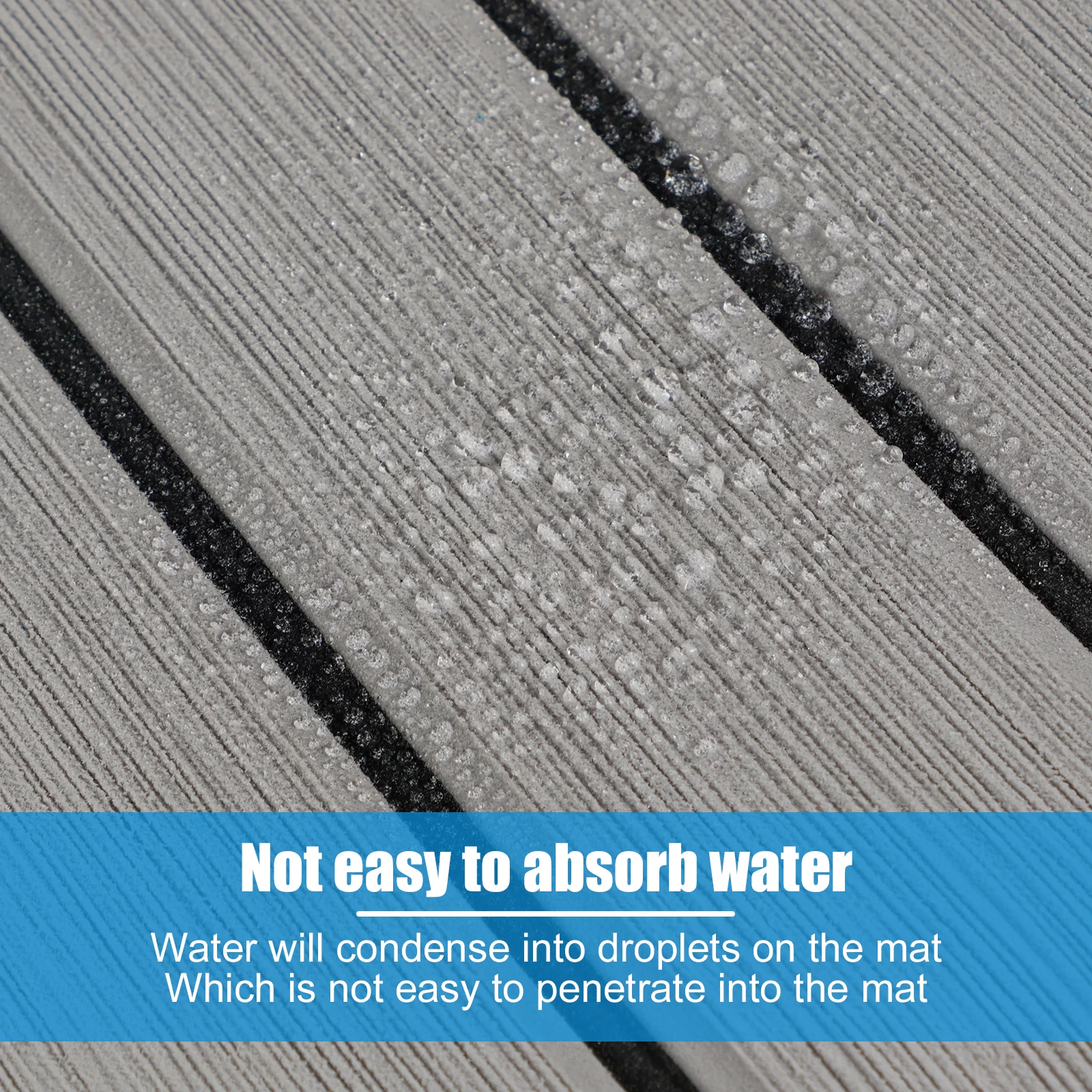 Boat Flooring Sheet 2.4m Self-Adhesive EVA Foam Boat Flooring Non-Slip Carpet for RV Yacht Kayak Sea Deck Faux Teak Marine Mat