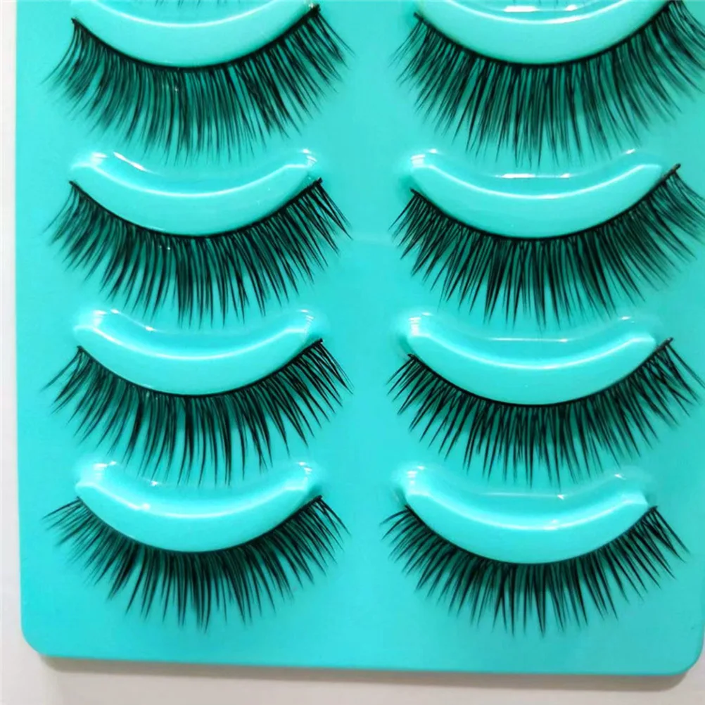 

5Pairs Safe Comfortable False Eyelashes Ultra Thin Fiber Natural Look Bigger Brighter Eyes Wedding Photo Shoot