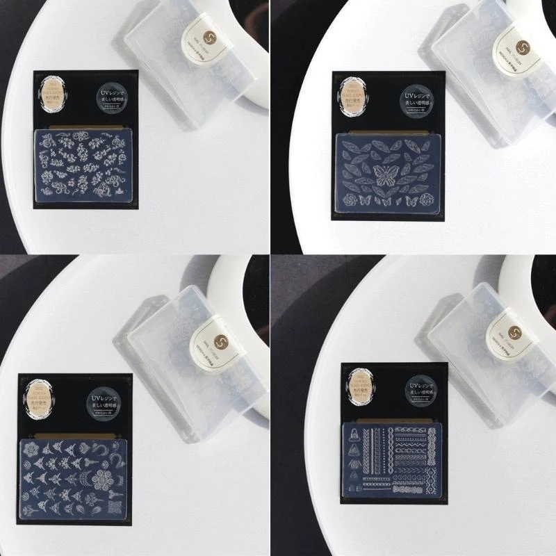 

91AC DIY Manicure Carving Mold Various Patterns Silicon Art Mold for Women