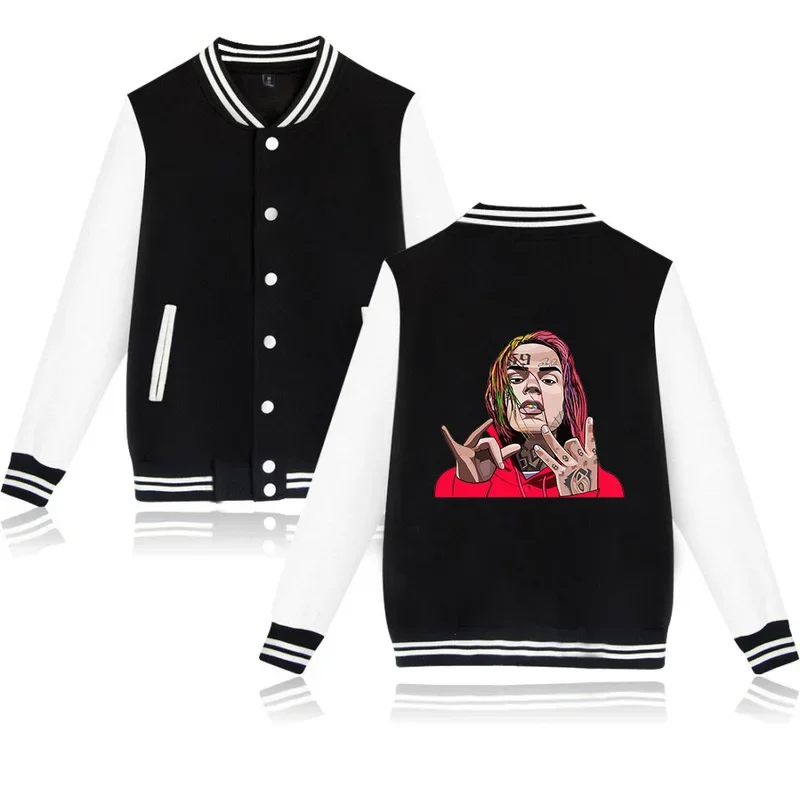 

6ix9ine Tekashi 69 baseball uniform jacket coat men women Harajuku sweatshirt winter fashion hip hop pink hoodie funny clothes