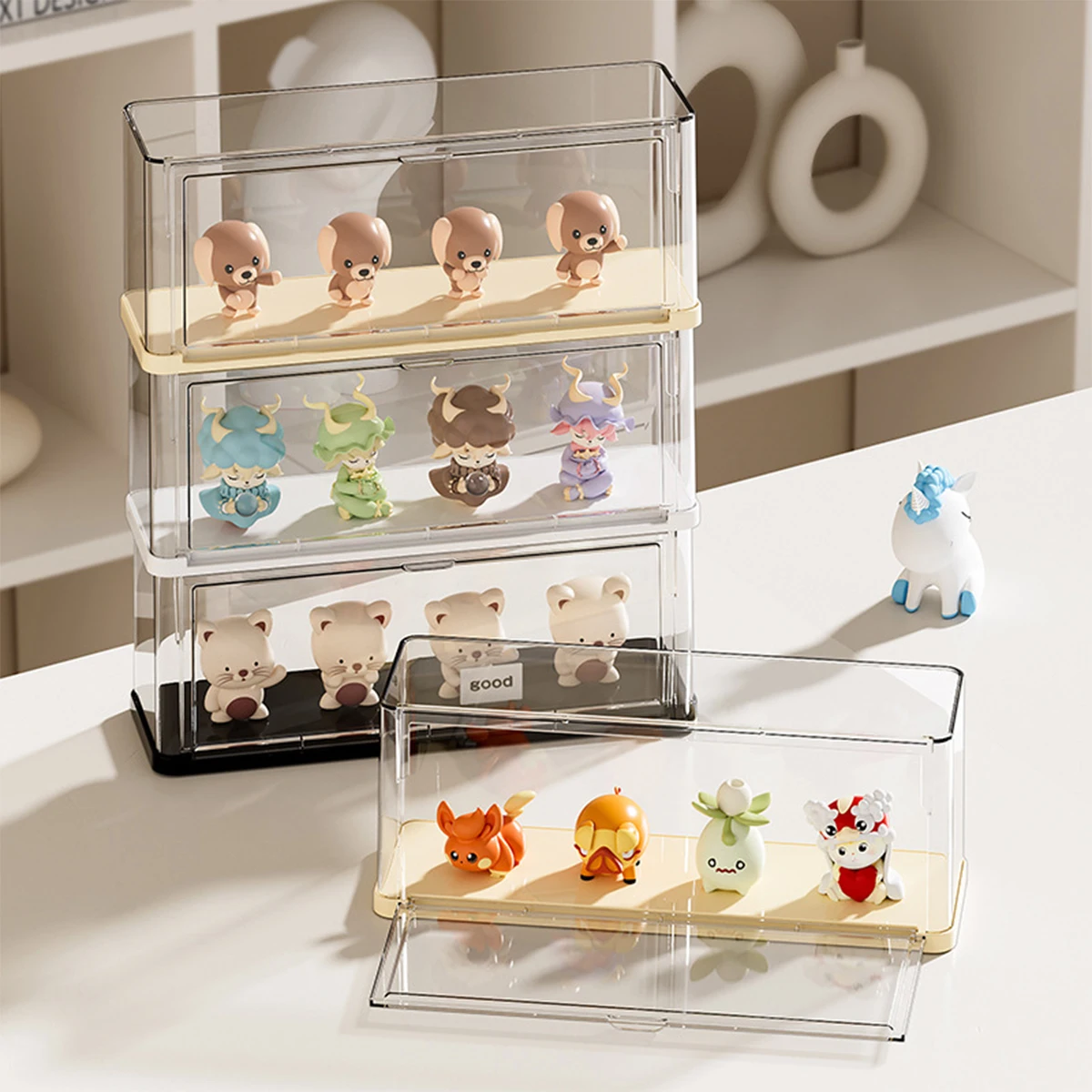 

Прозрачная витрина для ручной работы, аниме-фигурка, модель автомобиля, глухая коробка, пылезащитный ящик для хранения большой емкости для домашнего декора, офиса