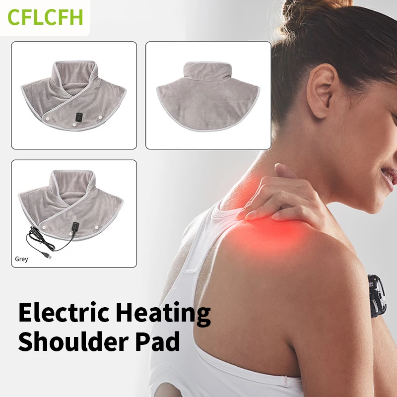 

Electric USB Heating Shoulder Massager Neck Heated Wrap Pad Back Cervical Pain Relieve Fatigue Hot Compress Brace Warm Tool