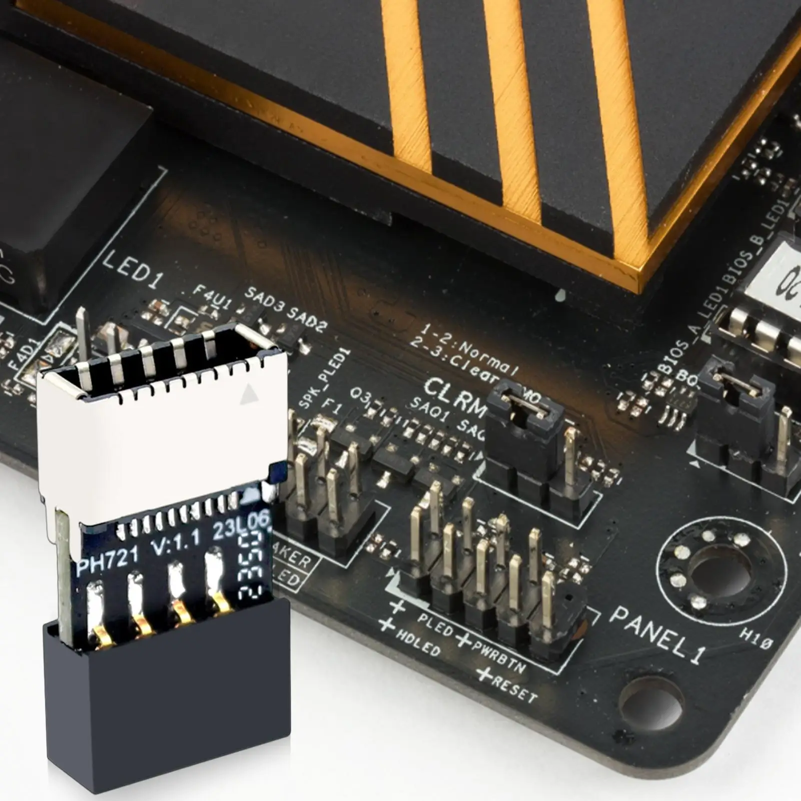 

USB C Motherboard Adapter Chassis motherboard USB2.0 9PIN male to TYPE-E female adapter TYPE-C socket 9-pin PH721