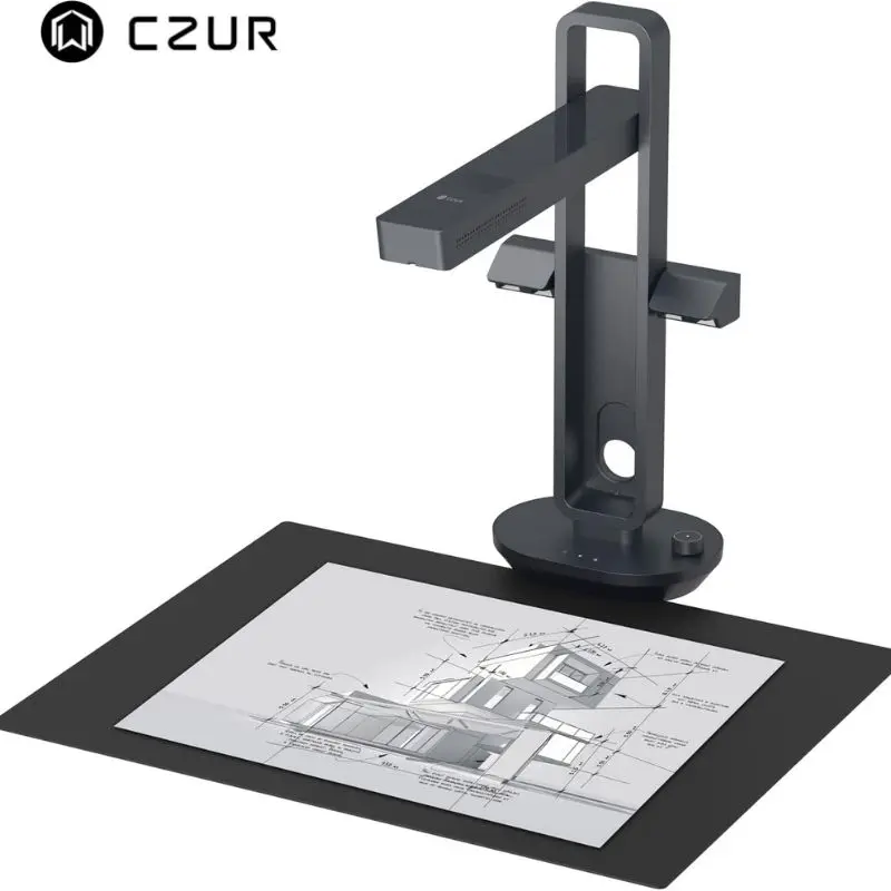 CZUR Aura Pro Book & Document Scanner Capture A3 & A4 Auto-Flatten & Deskew Powered by AI Technology Foldable & Portable Compati