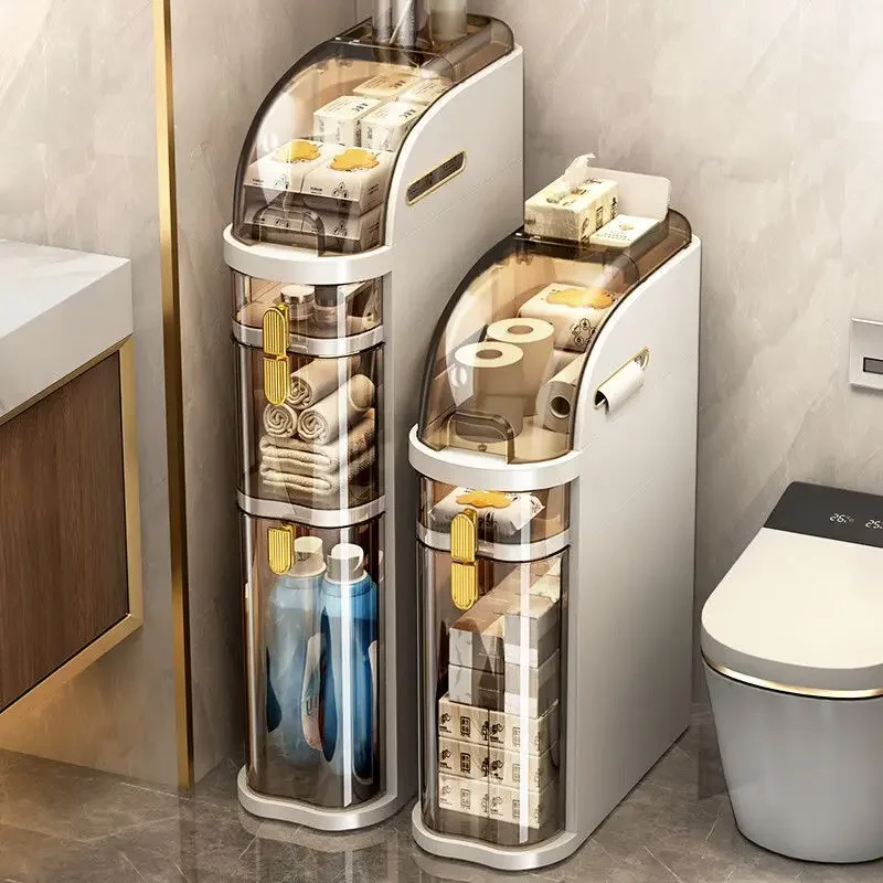 

Bathroom gap storage rack free of installation toilet storage rack toilet narrow slit storage cabinet floor cabinet