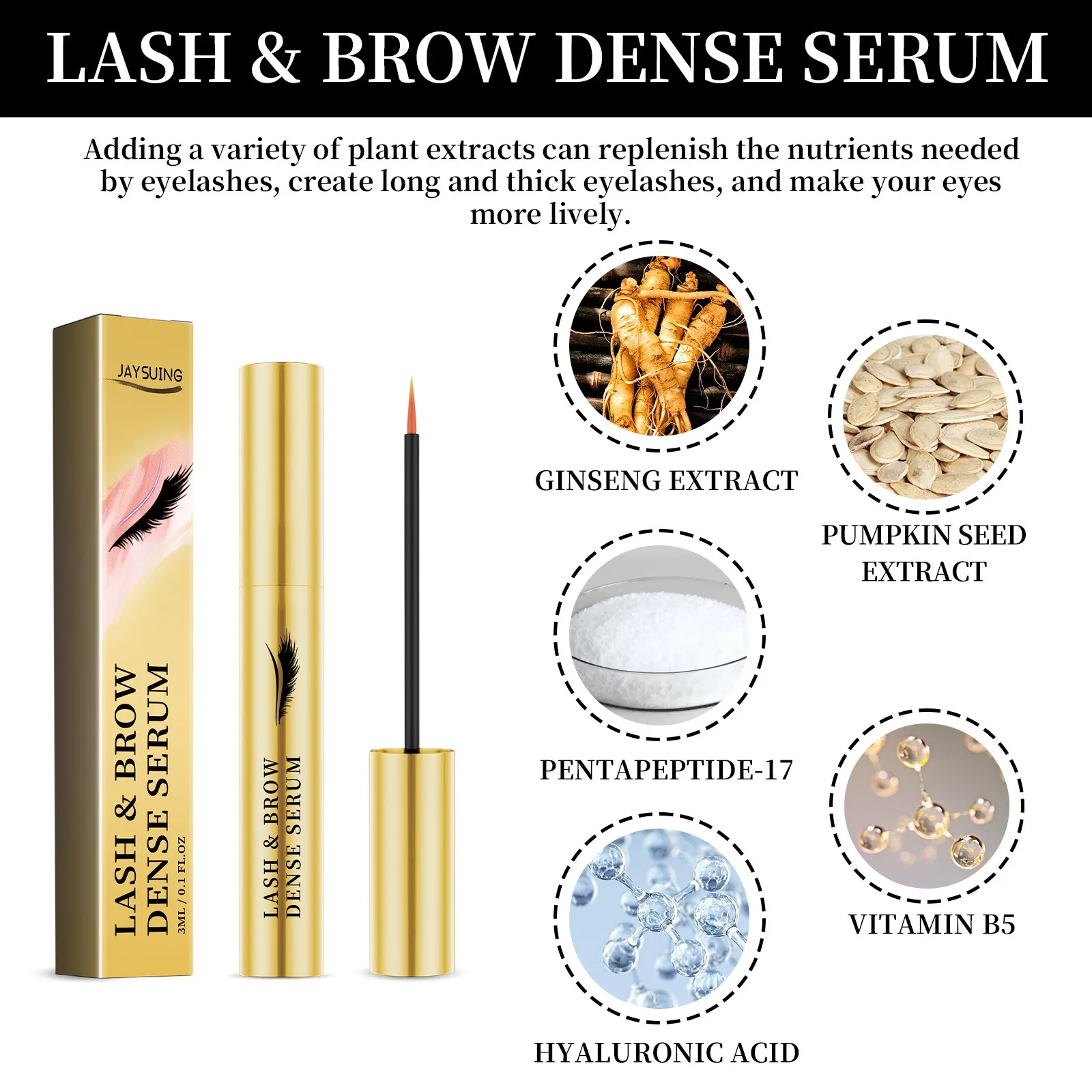 Eyelash Fast Growth Liquid Moisturizing Pure Castor Oil Thicken Eyelashes Lengthening Eyebrow Serum 3ml For Eyelashes