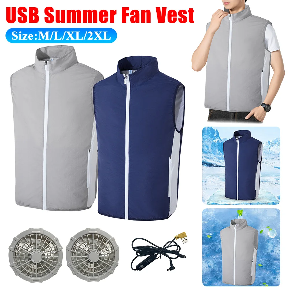 

2024 NEW Summer Fan Vest Women's Men's Cool Vest Wearable Cooling Air-conditioned Clothes for High Temperature Work Fishing Vest
