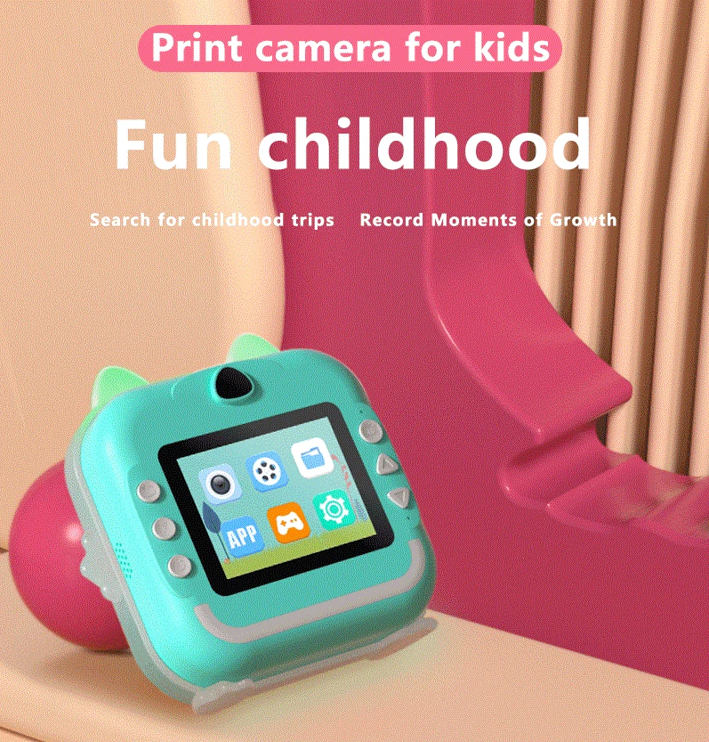 Children Mini Camera Toys Instant Thermal Printer Portable Outdoors Selfie Parent-Child Interaction View Record Camera Toys Gift