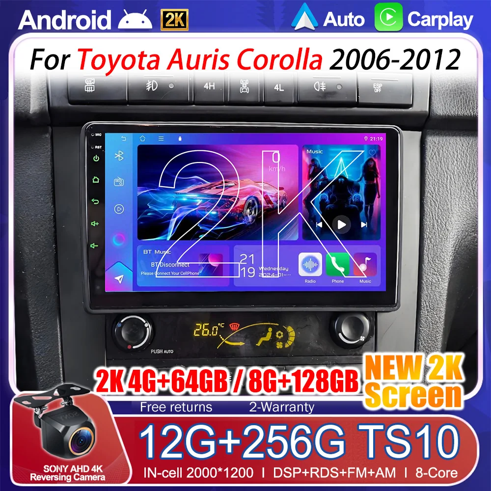 Android 16 Carplay Auto para SSANGYONG Rexton 2002 2003 2004 2005 2006 Radio de Coche GPS Reproductor Multimedia Estéreo Cámara 360 5G+WiFi