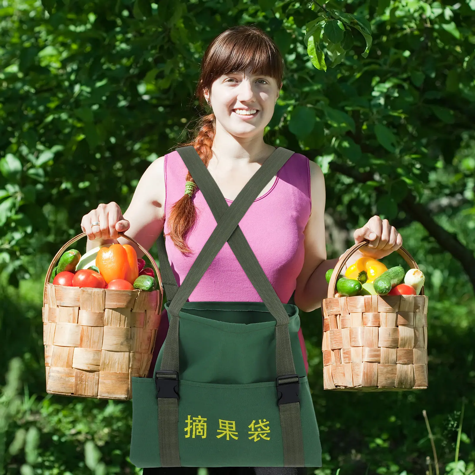 Apron Waterproof Cooking Kitchen Halloween Christmas New Year Fruit Picker Bag Garden Carry Bag Garden Harvesting Bag Portable