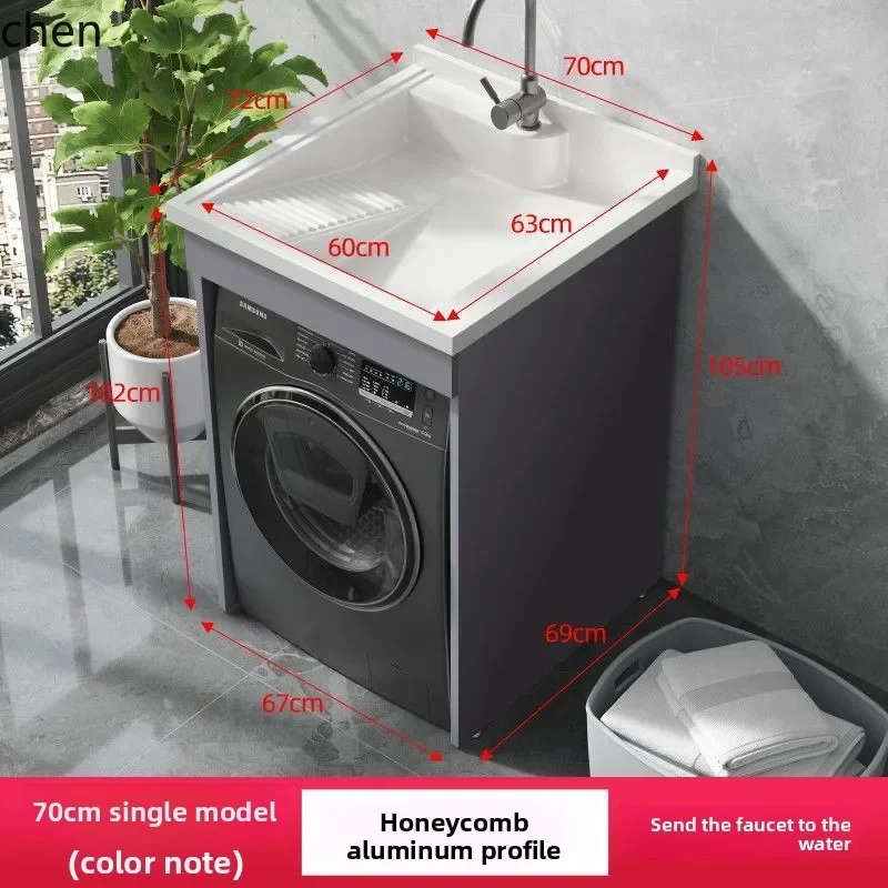 DSA  Dual Washing Machine Integrated Cabinet Combination Washer Dryer Flat Large Sink Basin