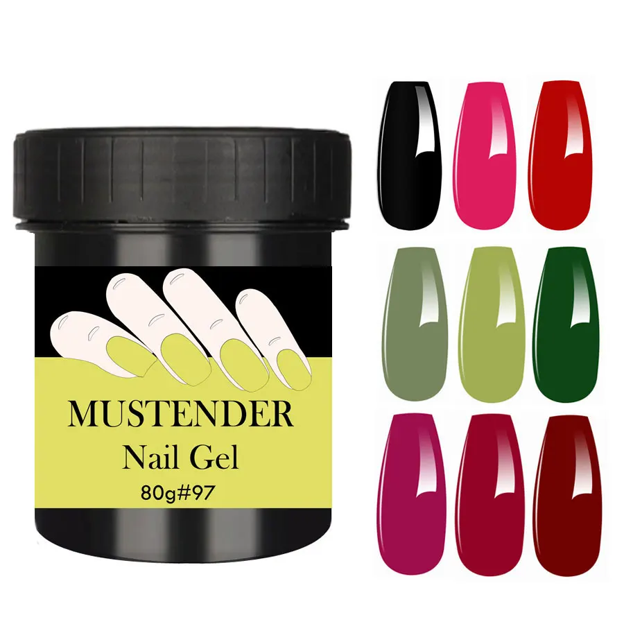 80g Nail Gel Polish Pure Color Polish Gel Red White Black Candy Macarons UV Nail Gel Varnish Glue for Morandi Nail Art Manicure