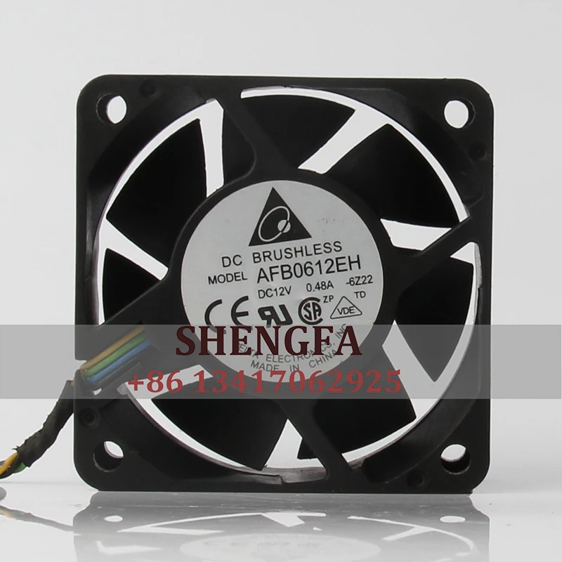 Delta AFB0612EH Cooling Fan DC12V 0.48A 60X60X25mm 6025 6CM PWM Temperature Control Speed Control Axial Fan