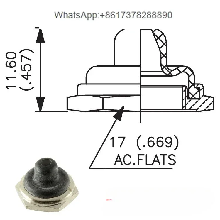10Pcs WJ-U598 French APEM shaking head switch waterproof cap protective cover protective cover U598TY