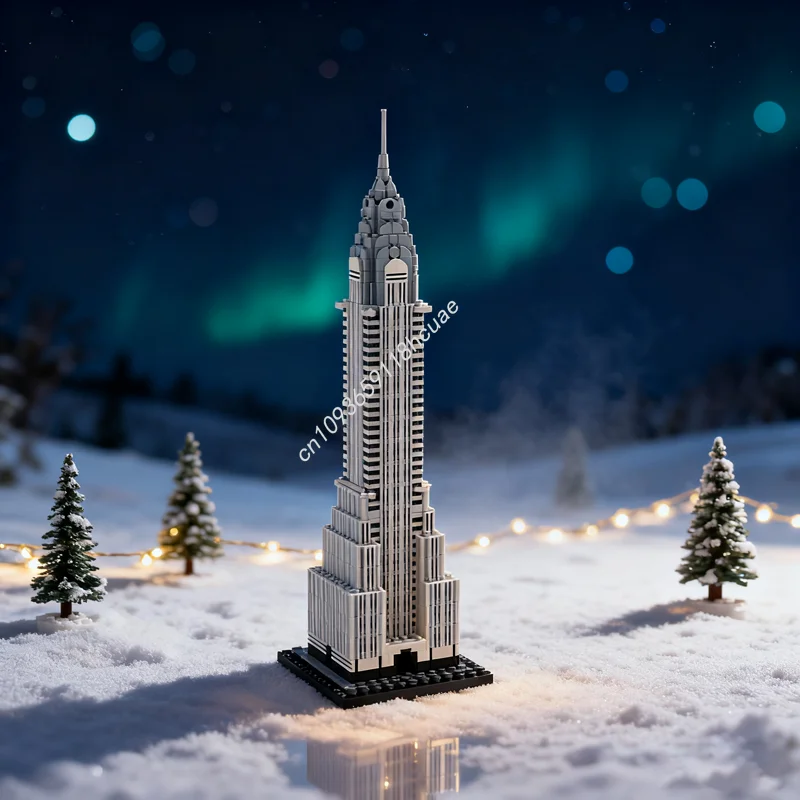 1210 قطعة MOC كرايسلر بناء 1 مقياس نموذج معمار كتل لعبة الهندسة المعمارية تجميع فكرة ذاتية الصنع هدايا عيد الميلاد عيد الميلاد #1
