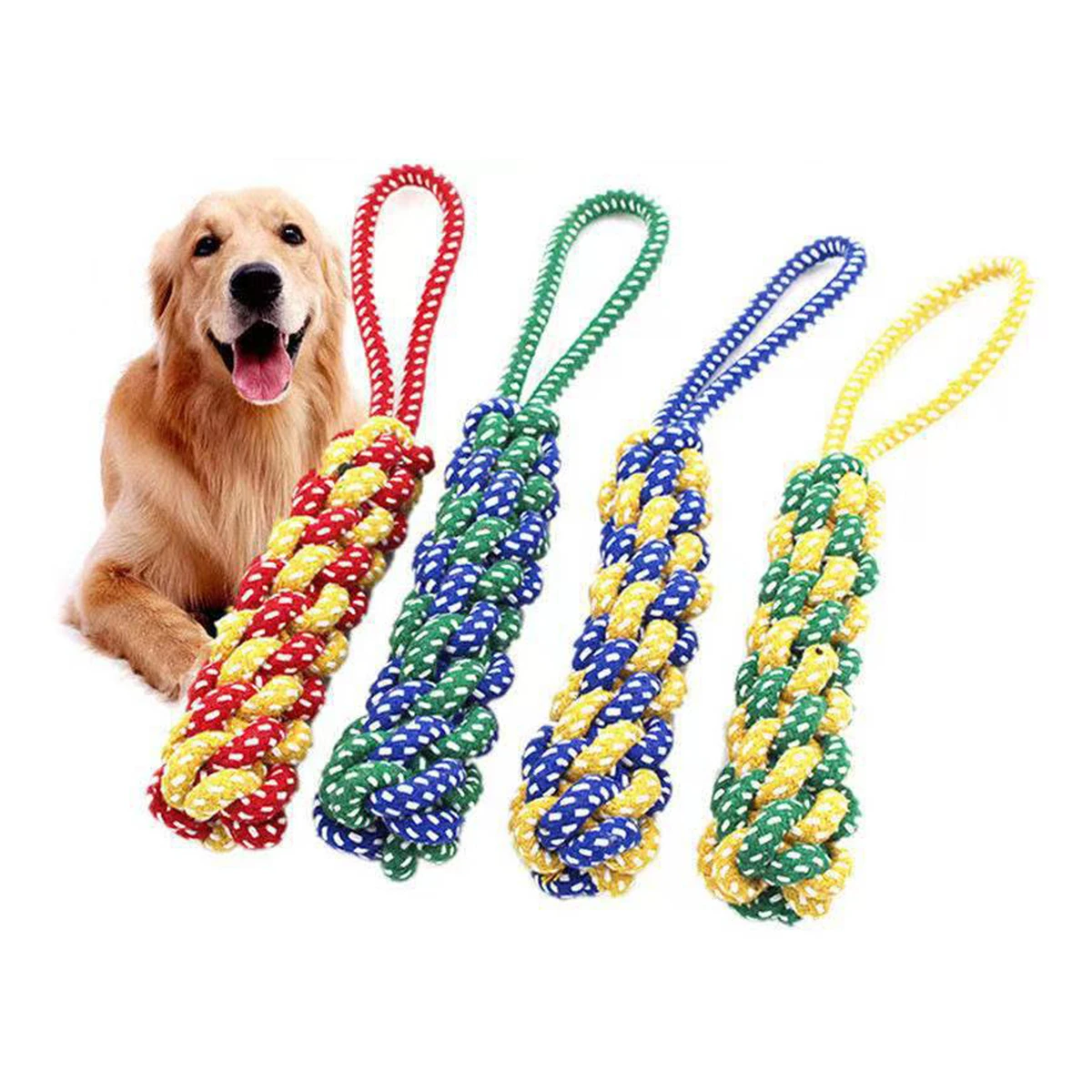 1Pc Dog Toy Durable Cotton Rope Knot Giraffe Elephant Duck Slippers Corn Shape Bite Resistant Puppy Interactive Toy Pet Supplies