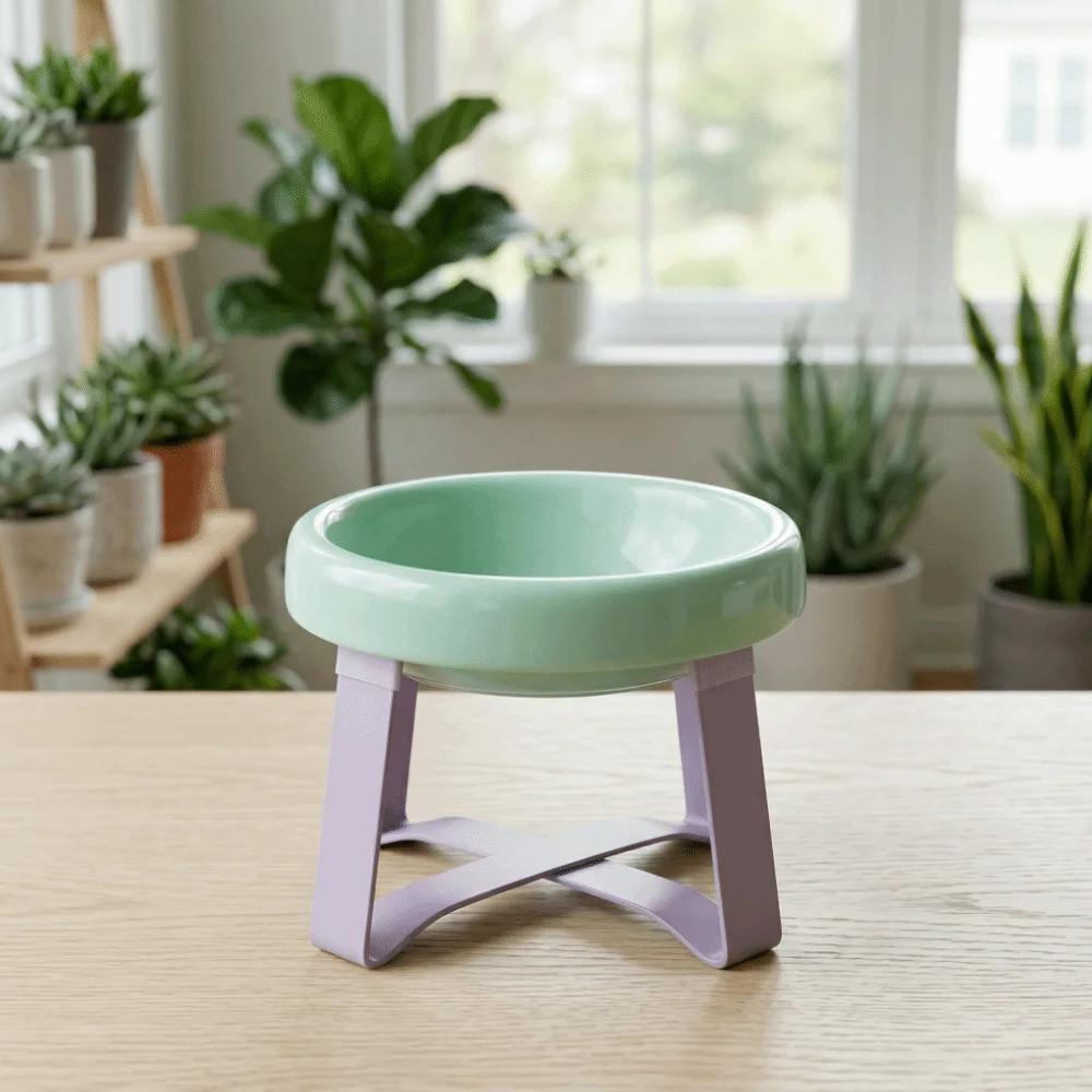 Large Diameter Elevated Cat Bowl Anti-spill Anti-leakage Neck Protection Bowl Anti-knock Anti-choke Water Bowl Outdoor Use