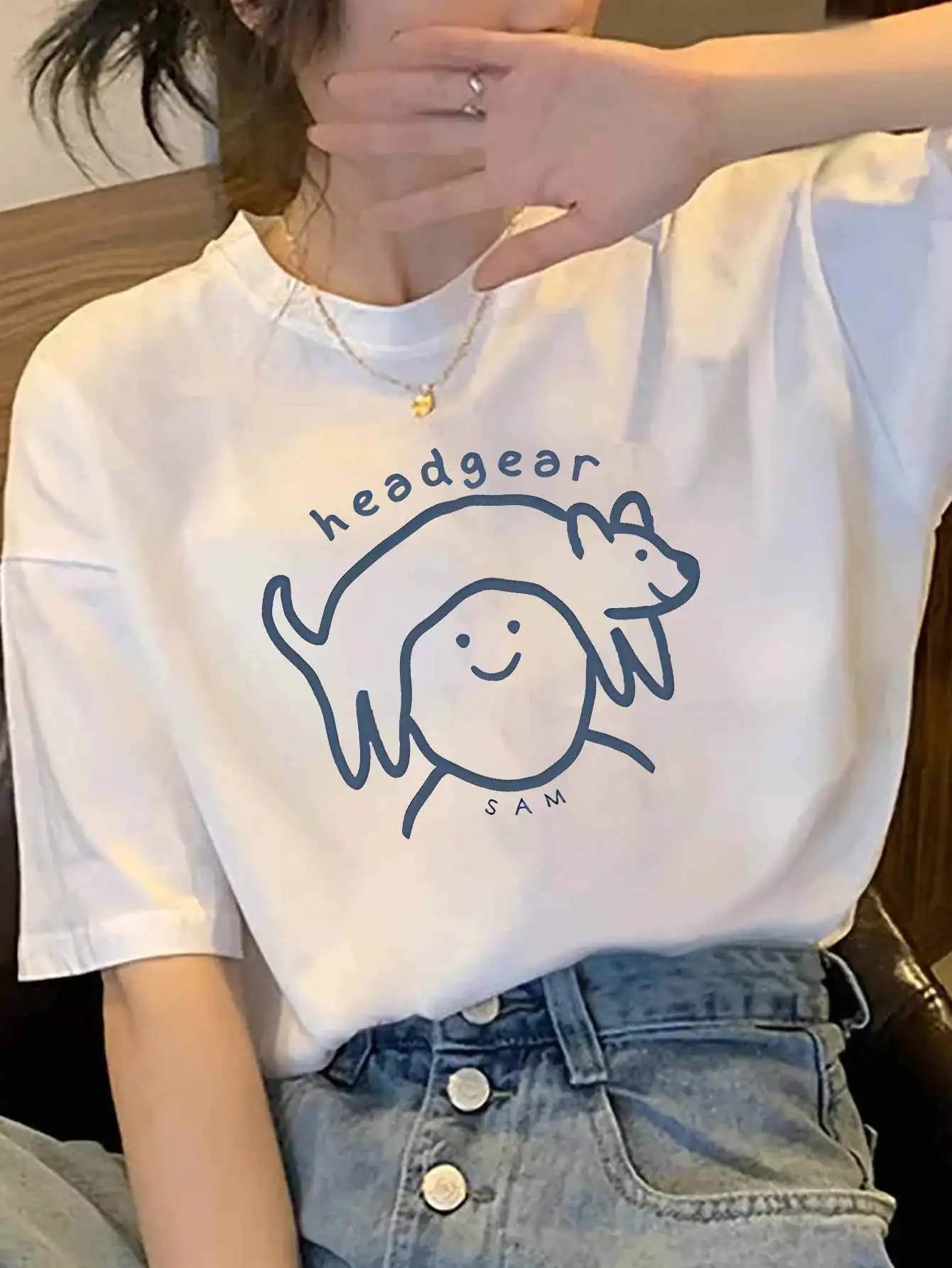 

Женская повседневная футболка с коротким рукавом и круглым вырезом с буквенным принтом для занятий спортом на открытом воздухе, весенне-летняя одежда в стиле Харадзюку, повседневная с коротким рукавом