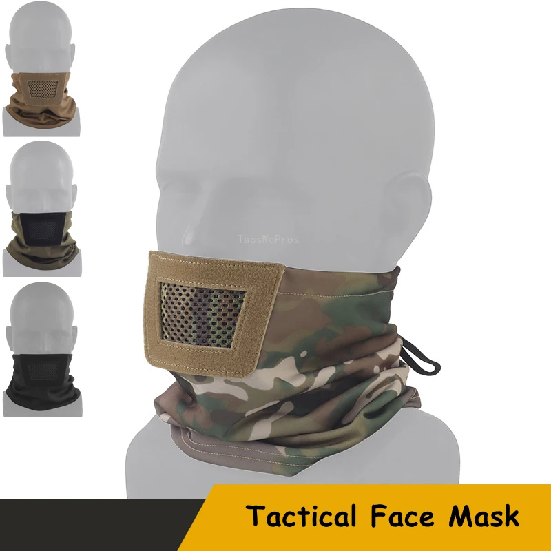 Outdoor Hunting Headgear Mask Breathable Mesh Hiking Trekking Cycling Riding Sports Face Mask Tactical Paintball Half Face Masks