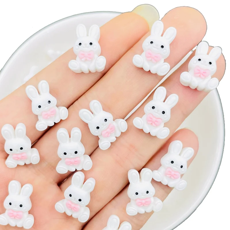 20Pcs New Cute Mini Kawaii Cartoon Rabbit Flat Back Resin Scrapbook Diy Earwear Hairpin Jewelry Craft Decoration Accessories A81