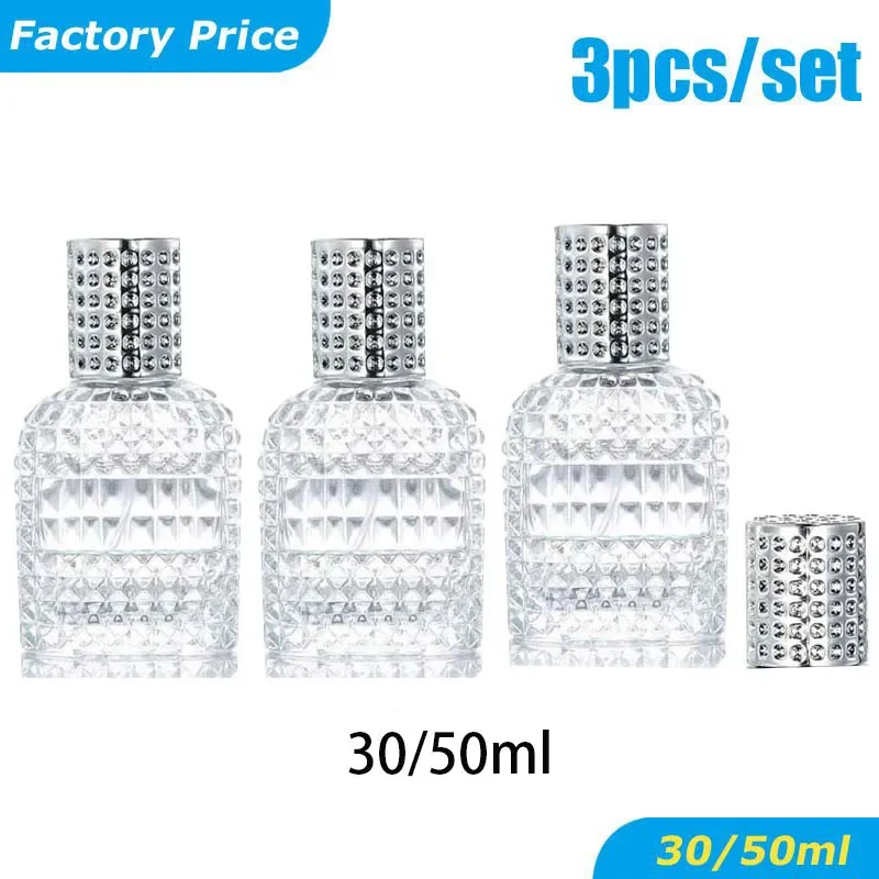 

1/3Pcs 30ml 50ml New Style Pineapple Portable Glass Perfume Bottle With Spray Empty With Atomizer Refillable Bottles Atomizador