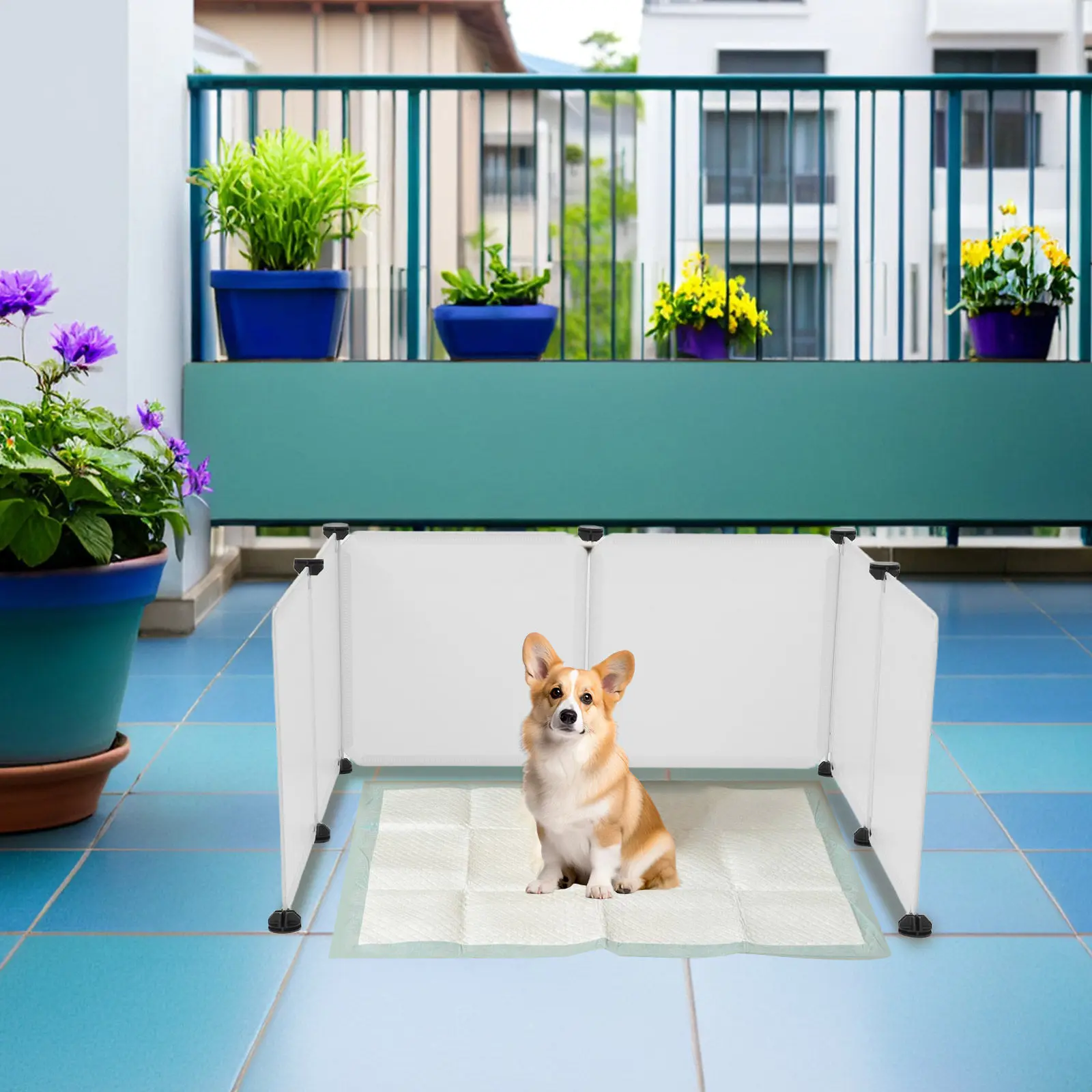 1Set Transparent High Wall Splash Guard for Cat Litter Box and Puppy Potty Tray Privacy Shield Easy Clean Portable Plastic Urine