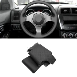 For Mitsubishi Lancer Evolution 8 VIII 2003 2004 2005 9 IX 2006 2007 Hand-stitched Perforated Leather Steering Wheel Cover Black