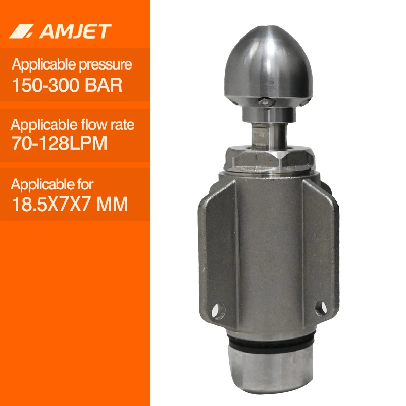 

Tornado Nozzle 150-300MM Nozzle Drain Sewer Cleaning Hose Jet 150bar Sewer Nozzle for High Pressure Drain Cleaning Hose