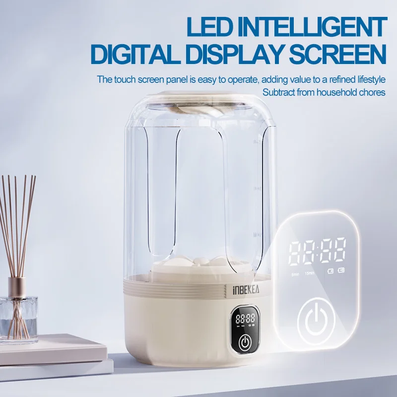 غسالة محمولة 1.5 لتر صغيرة USB قابلة للشحن للملابس الداخلية والجوارب اللاسلكية سريعة التنظيف كوب غسالة الملابس الصغيرة