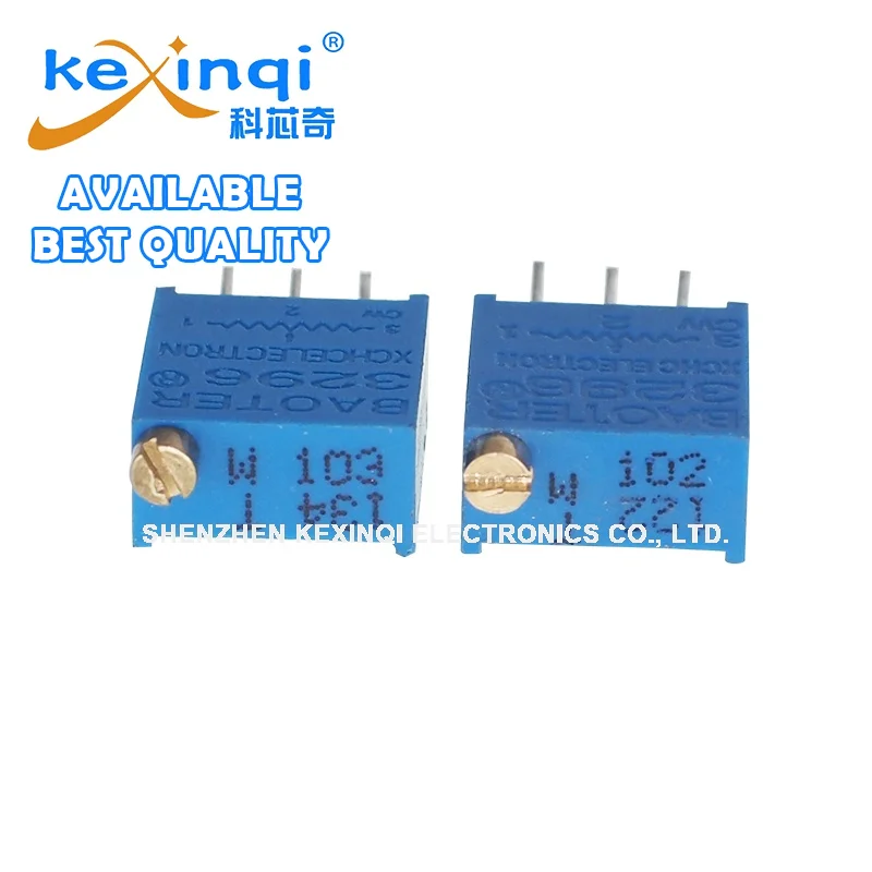 10pcs 3296W 103 10K Top Adjust Square Trimming Potentiometer 1K 2K 5K 50K 100K 200K 500K 1M  202 502 203 503 104 204 504 105 205