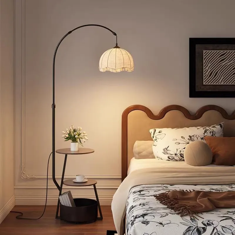 

Floor lamp living room sofa side coffee table rack integrated bedroom bed lamp advanced sense creative vertical desk lamp