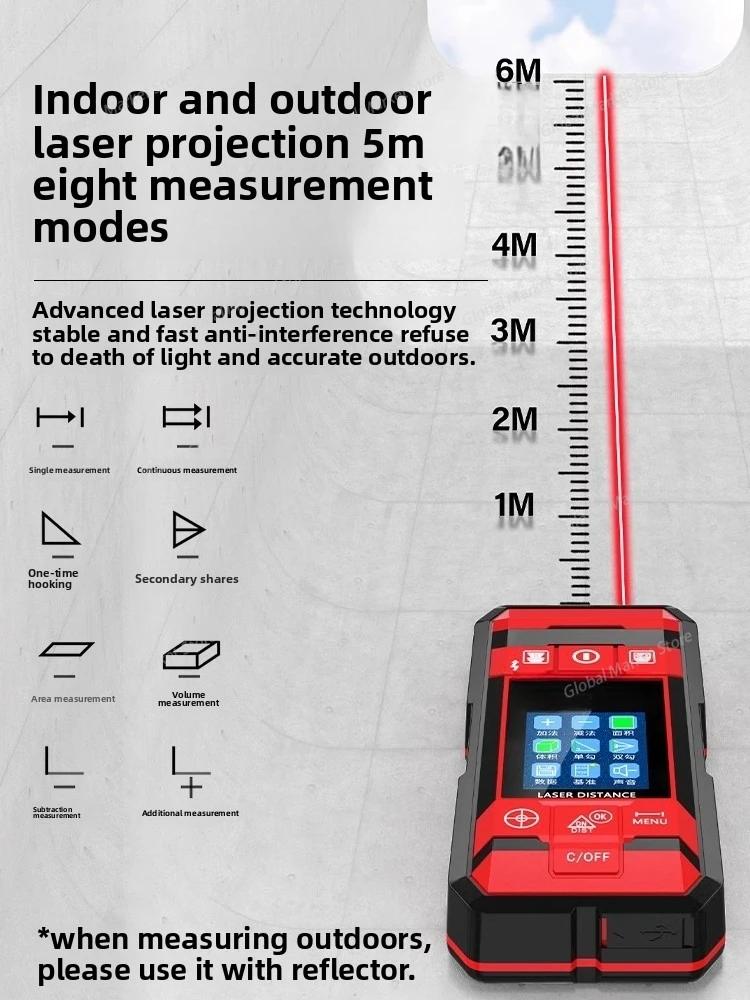 Für Delixi-Wanddetektoren, ein multifunktionales Gerät zum Scannen von versteckten Stahlstäben und Metallen in Beton DLX-MDK-3101K