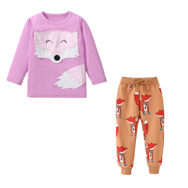 Jumping Meters New Animals Foxes Children\'s Clothing Sets For Autumn Winter 2 Pcs Suit Kids Outfits Long Sleeve Sets Outfit