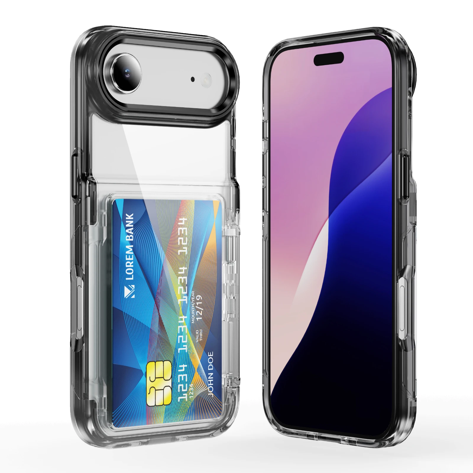 

Clear Acrylic Card Holder Wallet Case for Iphone 17 Air Iphone17 Pro Max 15 16 13 12 Pro 14 Plus Iphone16 Iphone15 Covers