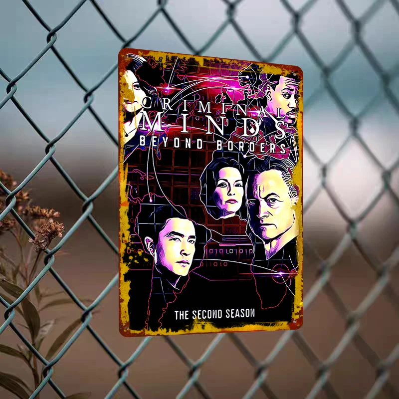 Criminal Minds Beyond Borders Season 2 Character Art Metal Tin Sign Home Decor Collectible