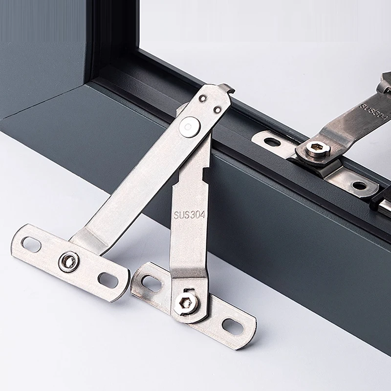 1PCS 304 Stainless Steel Inner Outer Casement Window Limiters Window Locks Fixing Links Windbreakers Door Window Accessories