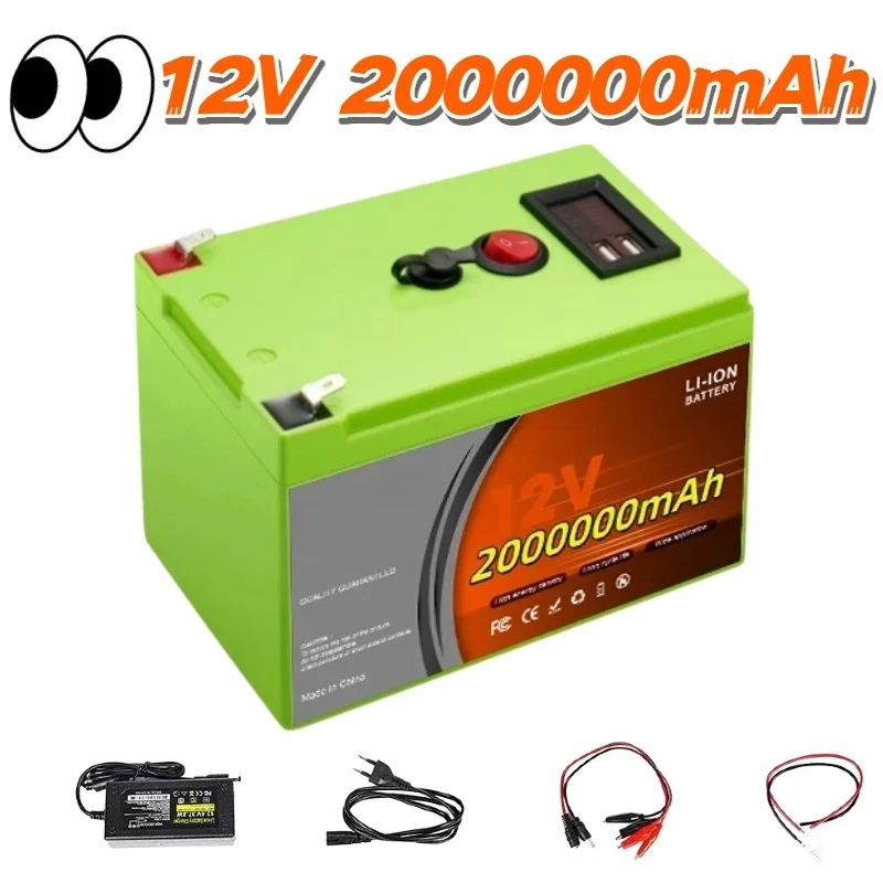 LiFePO4 12V 200Ah Rechargeable Lithium Battery with Built-in BMS Which Is Very Suitable for Riding Toys Scooter Fish Finder