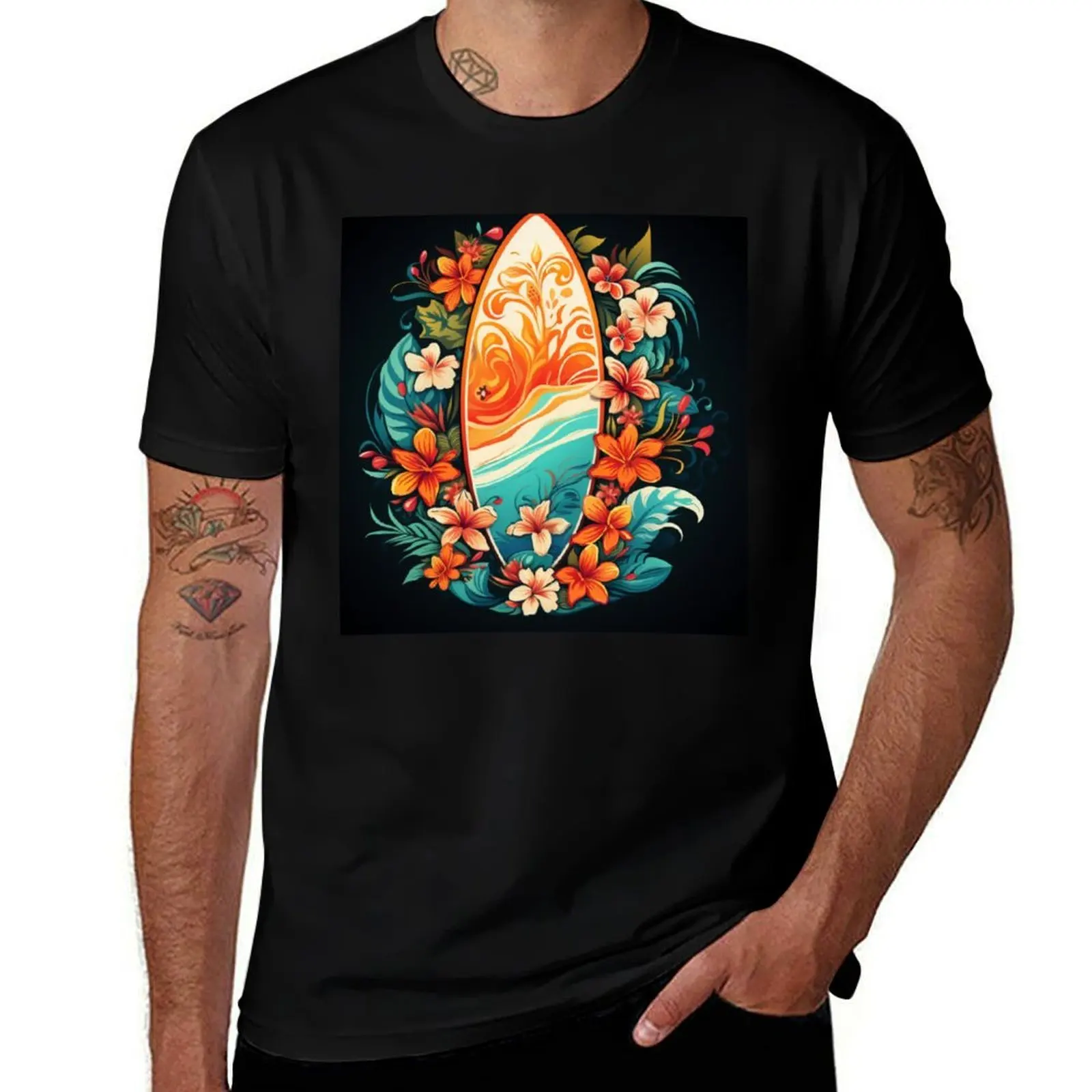 

Hawaiian floral Board T-Shirt cheap stuff tees tops mens graphic t-shirts big and tall
